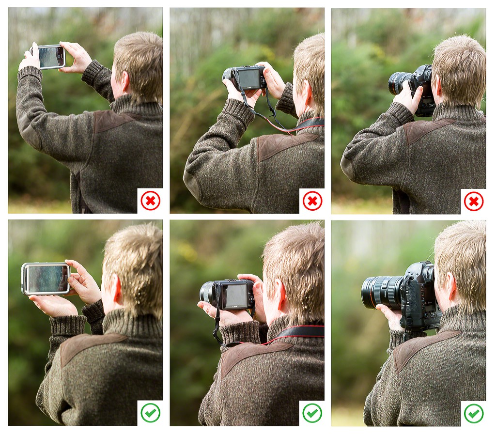 Picture showing how to hold camera