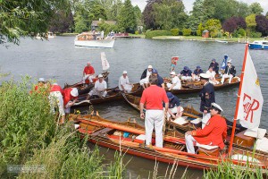 Swan upping on the Thames